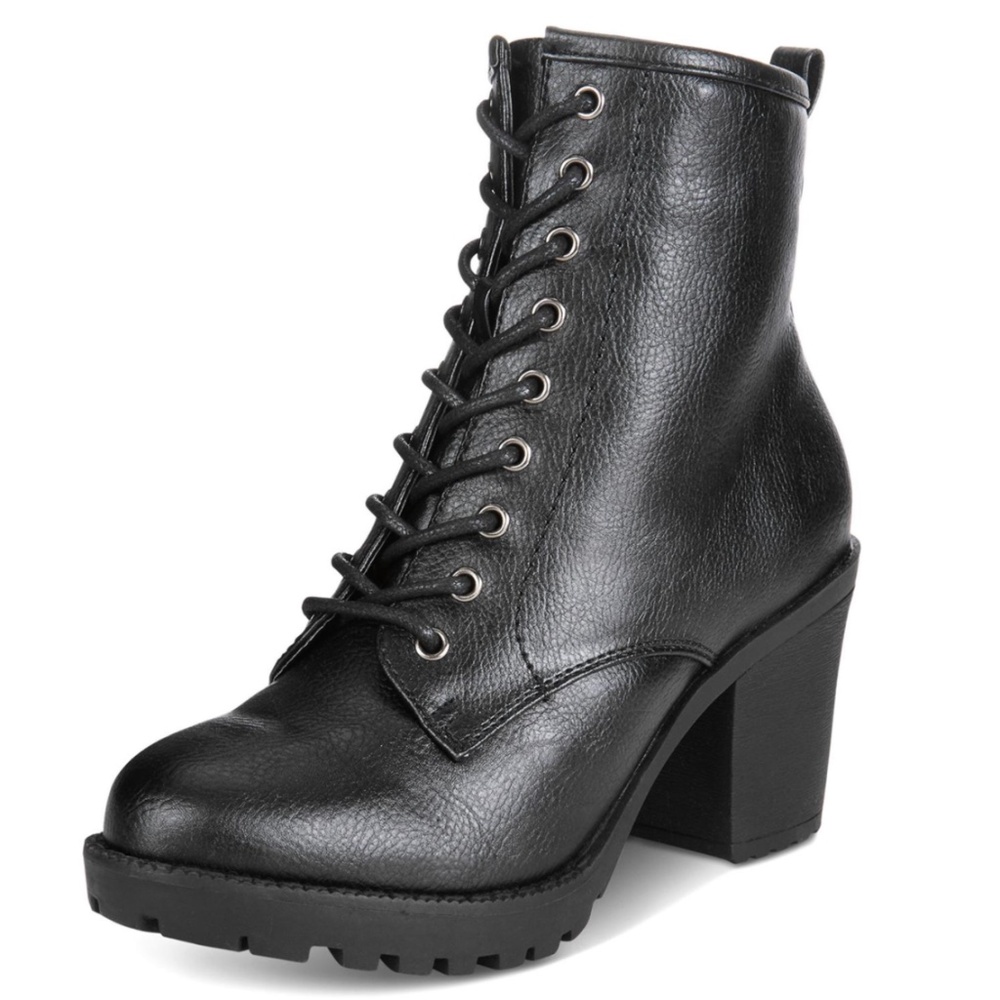 Zigi Soho Kourtlan Black Heeled Moto Combat Boot